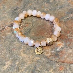 Kinsley Armelle Gold and Cream Beaded Bracelet NWOT
